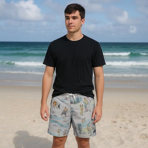 Vans x Kide BOA Coastal Village Sample Board Shorts Men's 32 x 7 Multicolor - Picture 3 of 9